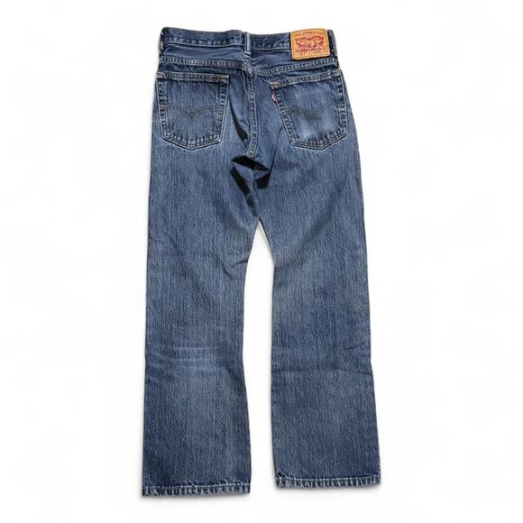 Levi’s Red Tab Straight Leg Jeans – Mid Blue 2000s Fade, Cropped Inseam - Picture 2 of 5